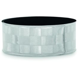 Reflektierendes Snap Armband mit karierter Oberflache und silberner oder gelber Reflexfolie (CE EN17353). ENROLLO +