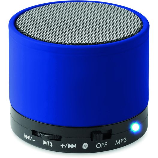 ein blauer lautsprecher mit blauem licht darauf Wireless Lautsprecher, rund ROUND BASS (Bild 1)