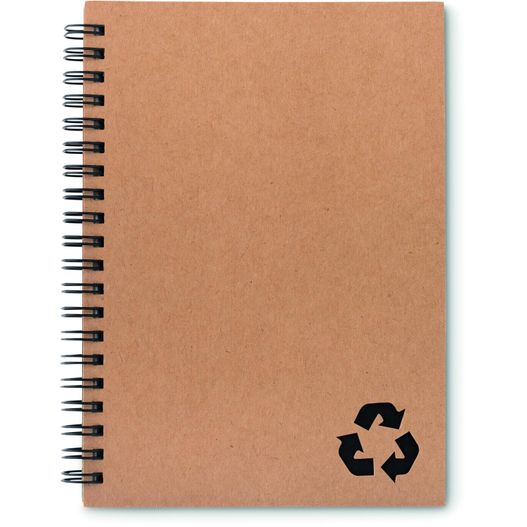 ein spiral-notizbuch mit einem recycling-logo auf ihm Mineralpapier Notizbuch PIEDRA (Bild 1)