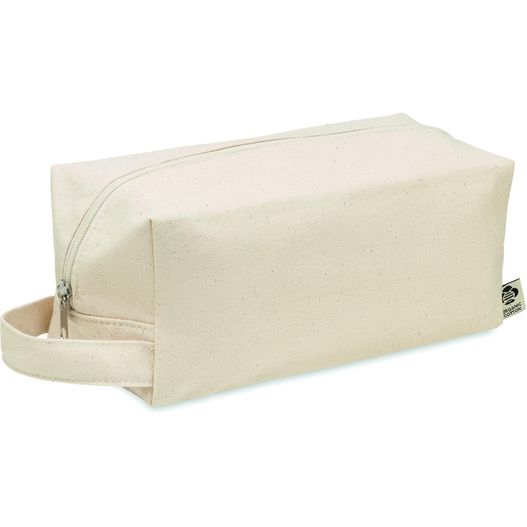 eine weiße toilettentasche mit reißverschluss auf der seite Kosmetiktasche Canvas 220 g/m² BIA (Bild 1)