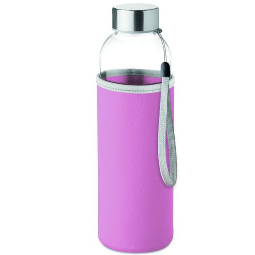 eine wasserflasche mit griff und hülse Trinkflasche Glas 500 ml UTAH GLASS (Bild 1)