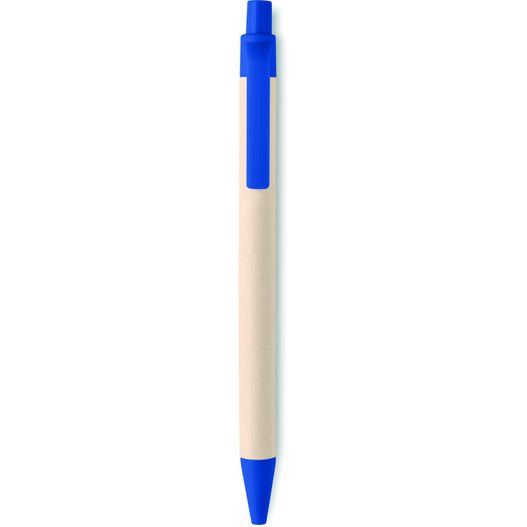 ein stift mit blauer spitze auf einer weißen oberfläche Kugelschreiber Milchkarton MITO PEN (Bild 1)