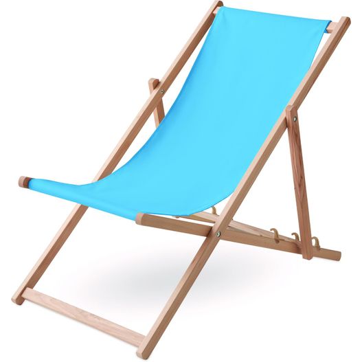 ein blauer strandstuhl auf weißem hintergrund Houten strandstoel HONOPU (Bild 1)