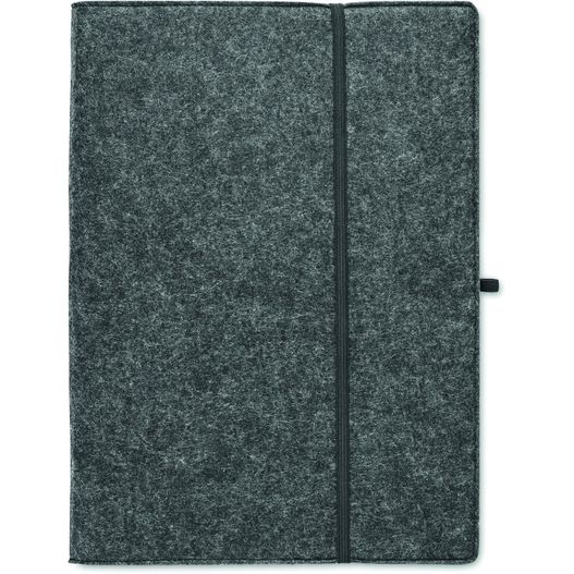 ein graues notizbuch mit schwarzem cover DIN A4 Konferenzmappe RPET FELTNOTE (Bild 1)