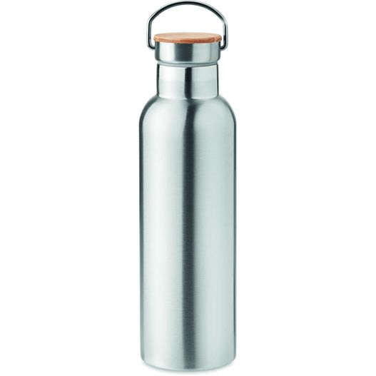 eine edelstahlflasche mit holzdeckel Isolierflasche 750 ml HELSINKI MED (Bild 1)
