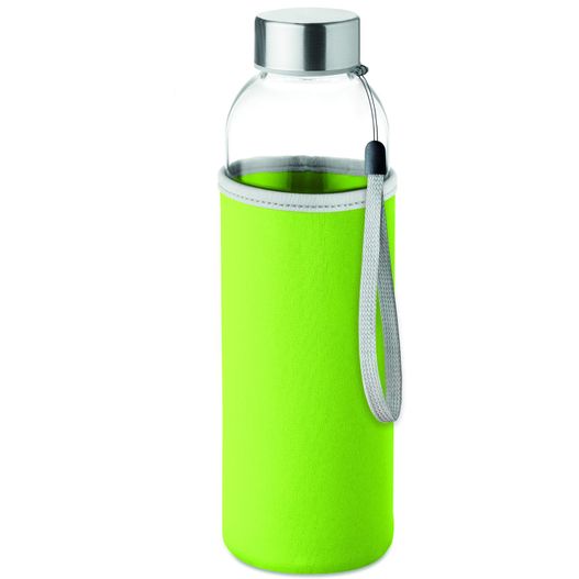 eine grüne wasserflasche mit weißem griff Trinkflasche Glas 500 ml UTAH GLASS (Bild 1)