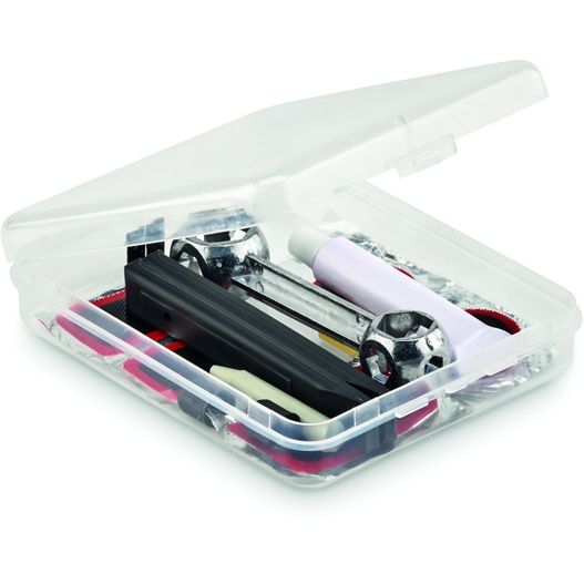 eine klare box mit einem bündel von batterien darin Fahrrad-Reparaturset REPAIR (Bild 1)