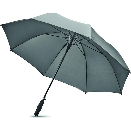 ein schwarzer regenschirm mit schwarzem griff auf weißem hintergrund Regenschirm mit ABS Griff GRUSA (Bild 1)