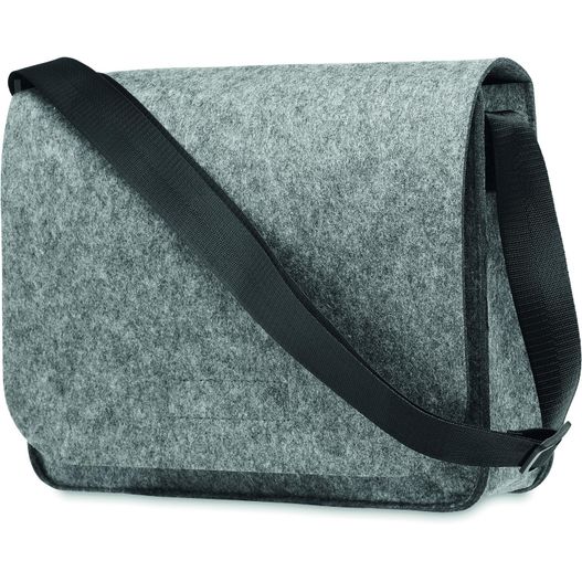 eine graue tasche mit einem schwarzen armband Umhängetasche aus RPET-Filz BAGLO (Bild 1)