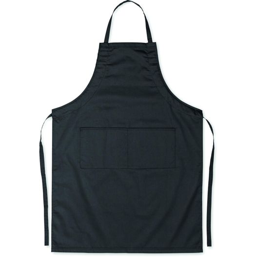 eine schwarze schürze mit einer schwarzen tasche darauf Küchenschürze FITTED KITAB (Bild 1)