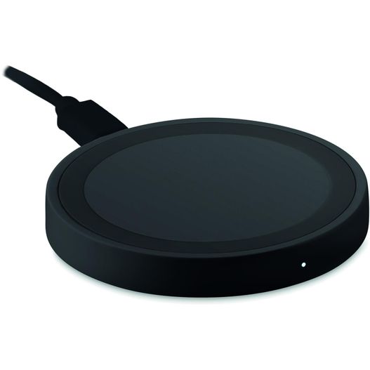 ein schwarzes drahtloses ladegerät, das auf einer weißen oberfläche sitzt Induktive Ladestation WIRELESS PLATO (Bild 1)