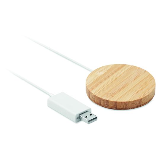 ein holzladegerät und ein usb-kabel mit einem holzladegerät verbunden Magnetisches Ladegerät RUNDO MAG (Bild 1)