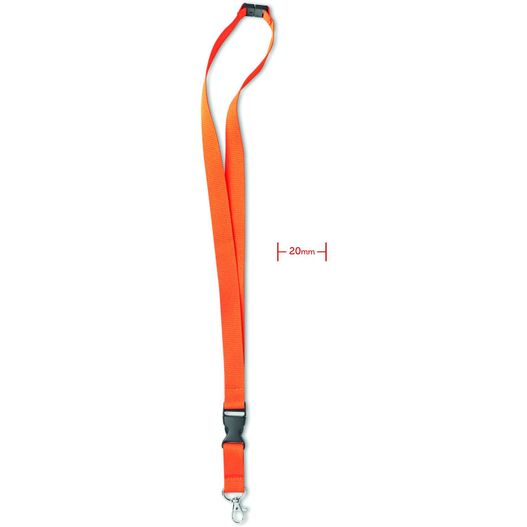 ein lanyard mit einem roten lanyard-band Lanyard mit Karabiner 20mm LANY (Bild 1)