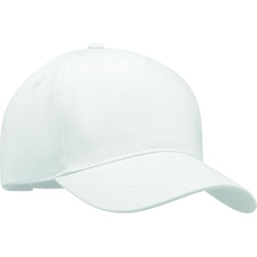 eine weiße baseballkappe mit einem gekrümmten peak Baseball Kappe 5 Panels LONG BEACH SINGA (Bild 1)