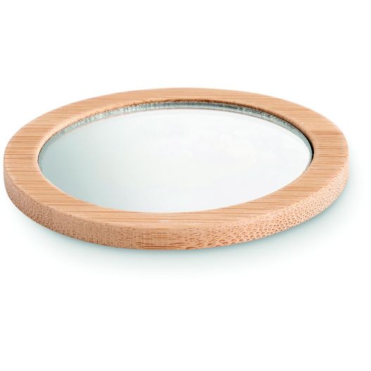ein spiegel mit einem holzrahmen und einem weißen hintergrund Make-up Spiegel MALAY (Bild 1)