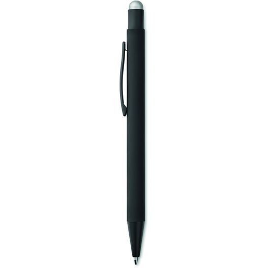 ein stift mit einem schwarzen körper und einer schwarzen spitze Druckkugelschreiber mit Stylus NEGRITO (Bild 1)