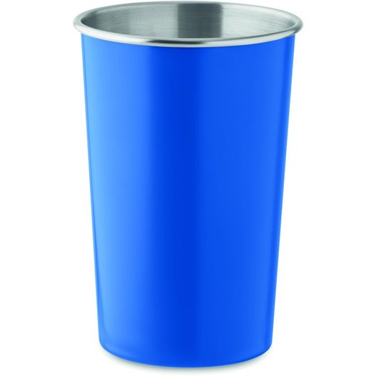 eine blaue mülldose mit einem metalldeckel Becher recycelter Edelstahl FJARD (Bild 1)