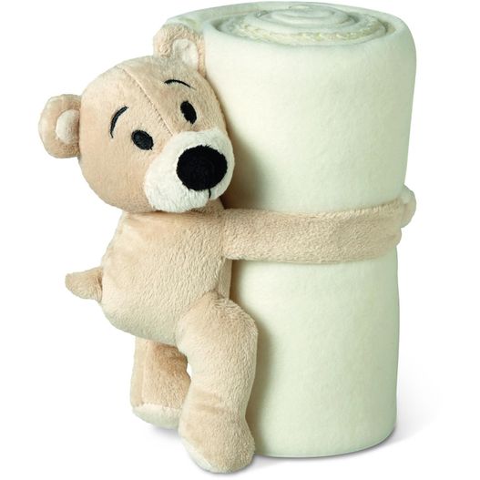 ein gefüllter bär ist in eine decke gewickelt Kinder-Fleece-Decke MANTA (Bild 1)