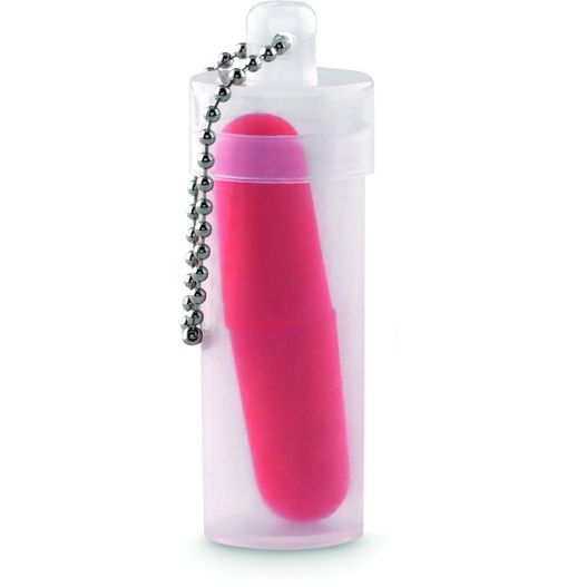 ein rosa objekt in einem klaren behälter mit einer kette Ohrstöpsel-Set BUDS TO GO (Bild 1)