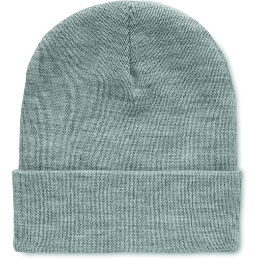eine graue mütze auf weißem hintergrund Beanie mit Umschlag RPET POLO RPET (Bild 1)