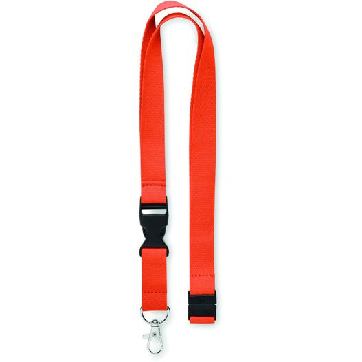 ein roter lanyard mit schwarzer schnalle Lanyard Baumwolle 20mm MO670804 LANNYCOT (Bild 1)