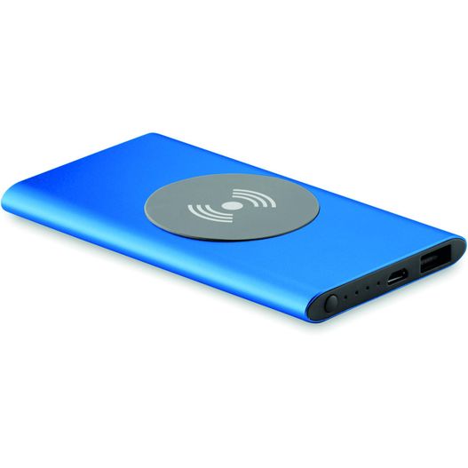 eine blaue powerbank mit einem drahtlosen ladegerät Ladestation mit Powerbank POWER&WIRELESS (Bild 1)