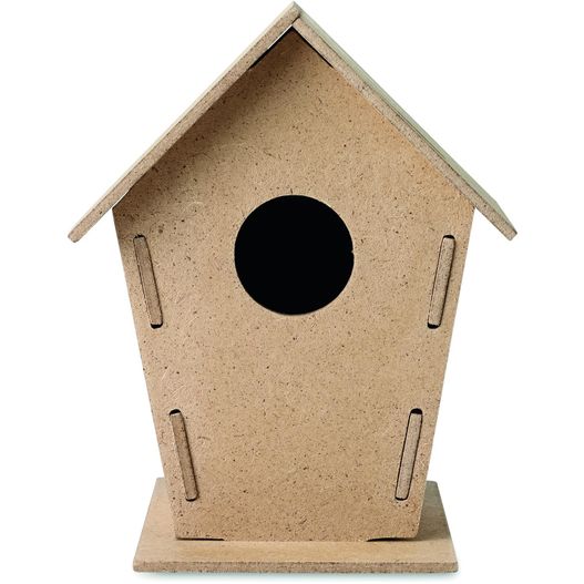 ein vogelhaus mit einem loch im dach Vogelhäuschen WOOHOUSE (Bild 1)