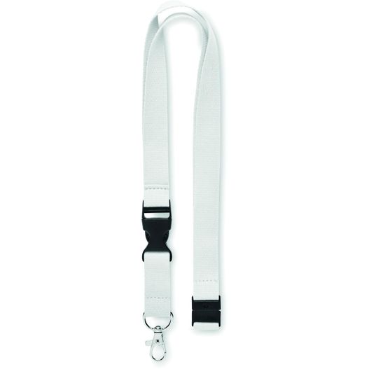 weißer lanyard mit schwarzer schnalle Lanyard Baumwolle 20mm MO670804 LANNYCOT (Bild 1)