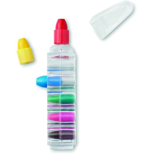 eine flasche marker und ein stift auf einer weißen oberfläche Wachsmalkreide MAGIC (Bild 1)