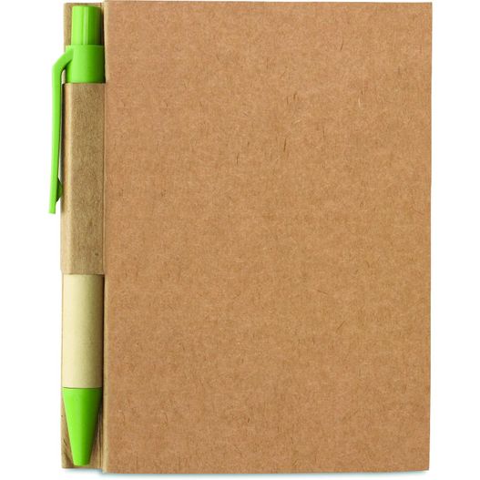 ein notizblock mit einem stift und einem grünen stift Mini Notizblock CARTOPAD (Bild 1)