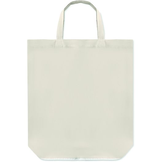 eine weiße tasche mit einem griff auf weißem hintergrund Baumwoll-Einkaufstasche FOLDY COTTON (Bild 1)