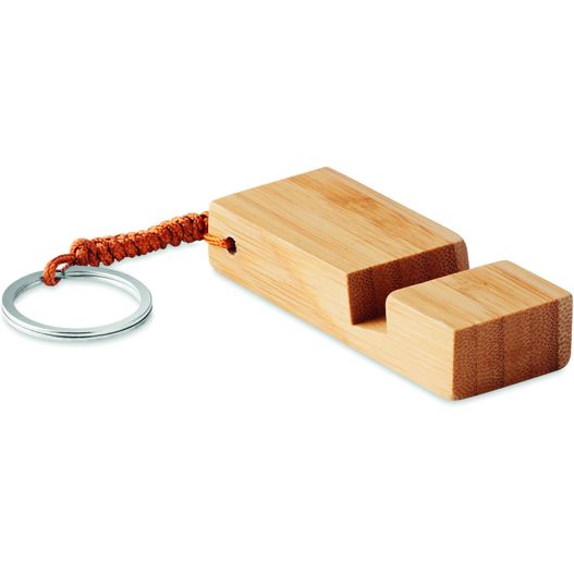 eine holzschlüsselkette mit schlüsselring Schlüsselring mit Halter TRINEU (Bild 1)