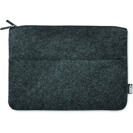 ein schwarzer laptop-gehäuse mit reißverschluss auf ihm Laptoptasche RPET-Filz TOPLO (Bild 1)