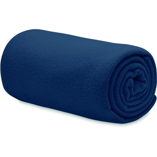 eine aufgerollte blaue decke auf einem weißen hintergrund RPET-Polar Fleece-Decke BOGDA (Bild 1)