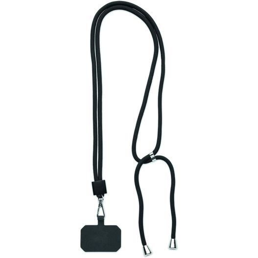 ein lanyard mit einem schwarzen lanyard an ihm befestigt RPET-Lanyard NONETTE (Bild 1)