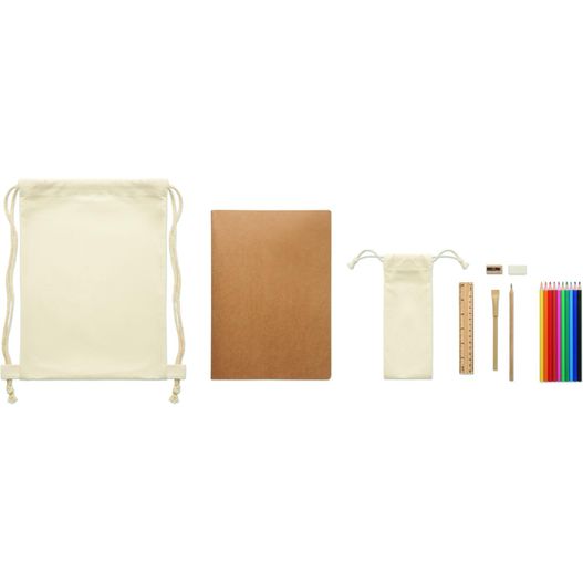 eine tasche mit einem bleistift, bleistift und einem notebook Zeichen-Set für Kinder FUNDRAW (Bild 1)