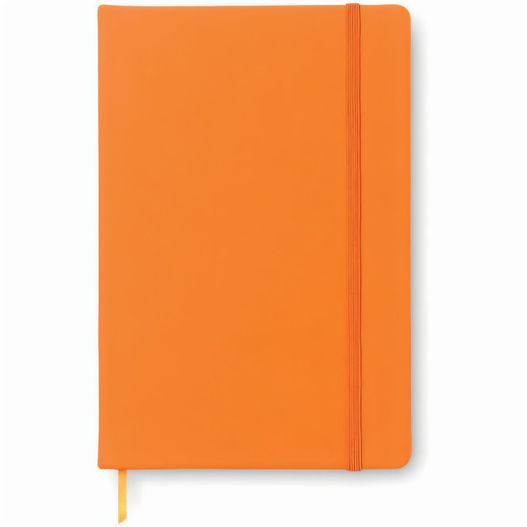 ein oranges notizbuch mit einem bleistift darüber DIN A5 Notizbuch ARCONOT (Bild 1)