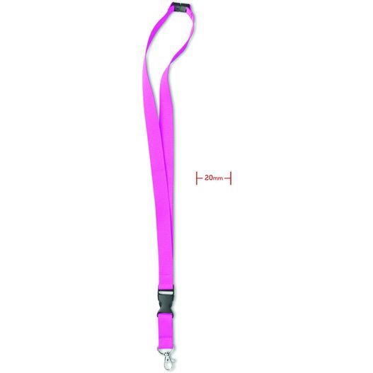 ein lanyard mit einem rosa lanyardriemen Lanyard mit Karabiner 20mm LANY (Bild 1)