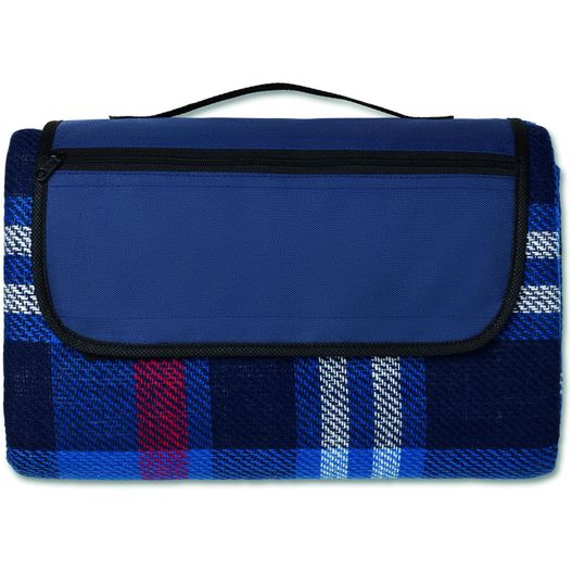 eine blaue plaid picknickdecke mit schwarzem griff Picknick Decke CENTRAL PARK (Bild 1)