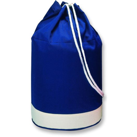 eine blaue tasche mit einem weißen streifen darauf Seesack aus Baumwolle YATCH (Bild 1)