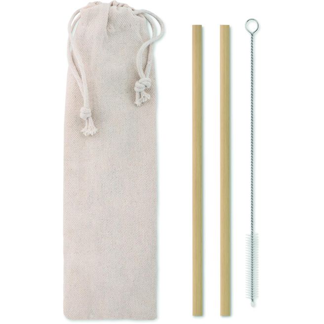Bambus Trinkhalme-Set NATURAL STRAW