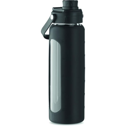 eine schwarze wasserflasche mit schwarzem deckel Trinkflasche Glas 750 ml KEILA (Bild 1)