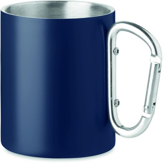 ein blauer becher mit einem karabiner darin Trinkbecher mit Karabiner TRUMBA (Bild 1)
