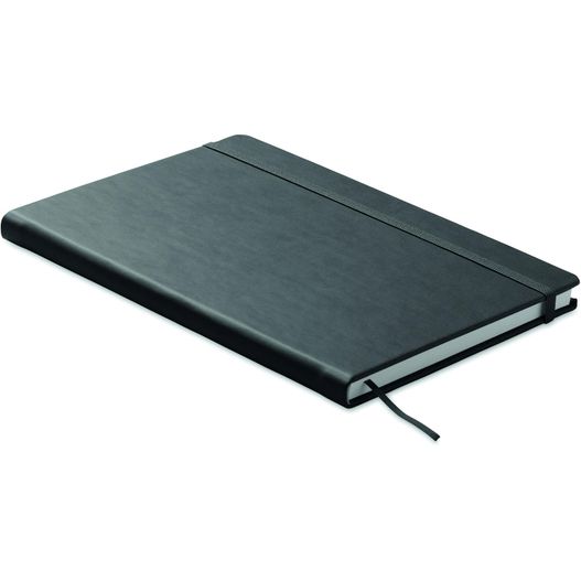 ein schwarzes notizbuch mit einem stift darüber DIN A5 Notizbuch OURS (Bild 1)