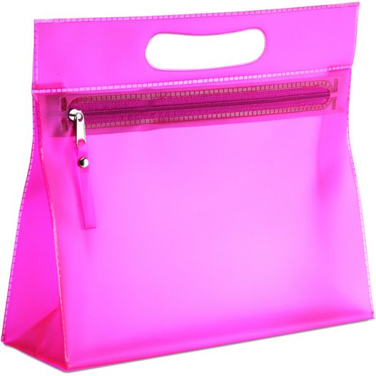 eine rosa geldbörse mit reißverschluss innen Transparente Kosmetiktasche MOONLIGHT (Bild 1)