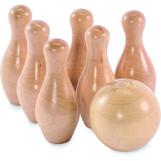 Mini-Bowling-Set Kiefernholz BOLITO (Bild 1)
