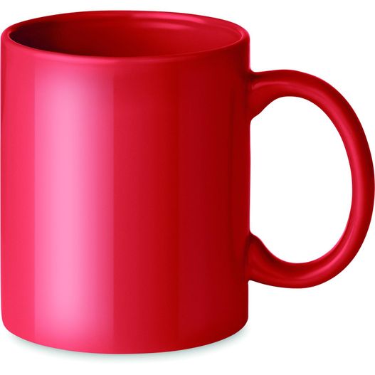 ein roter kaffeebecher mit einem griff auf weißem hintergrund Keramik Kaffeebecher 300ml DUBLIN TONE (Bild 1)
