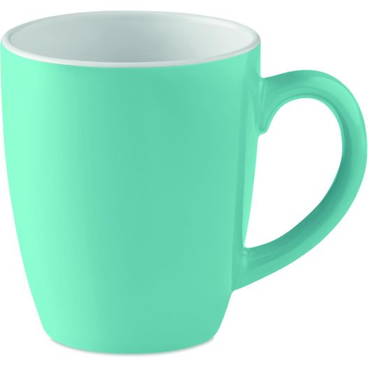eine grüne kaffeetasse mit einem weißen rand Keramik Kaffeebecher 290 ml COLOUR TRENT (Bild 1)