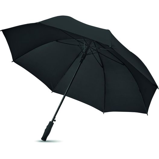 ein schwarzer regenschirm mit schwarzem griff auf weißem hintergrund Regenschirm mit ABS Griff GRUSA (Bild 1)