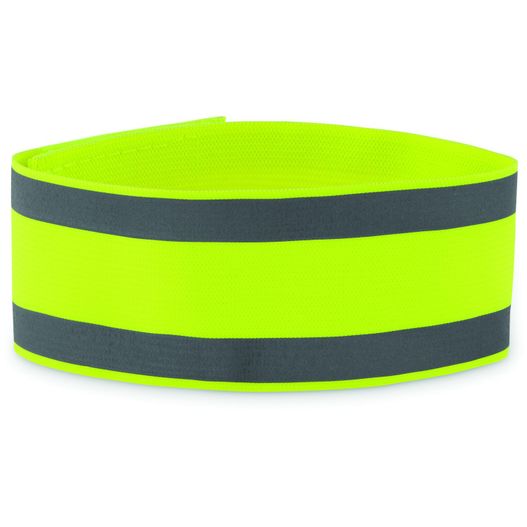 ein gelbes und schwarzes armband Lycra Sport-Armband VISIBLE ME (Bild 1)